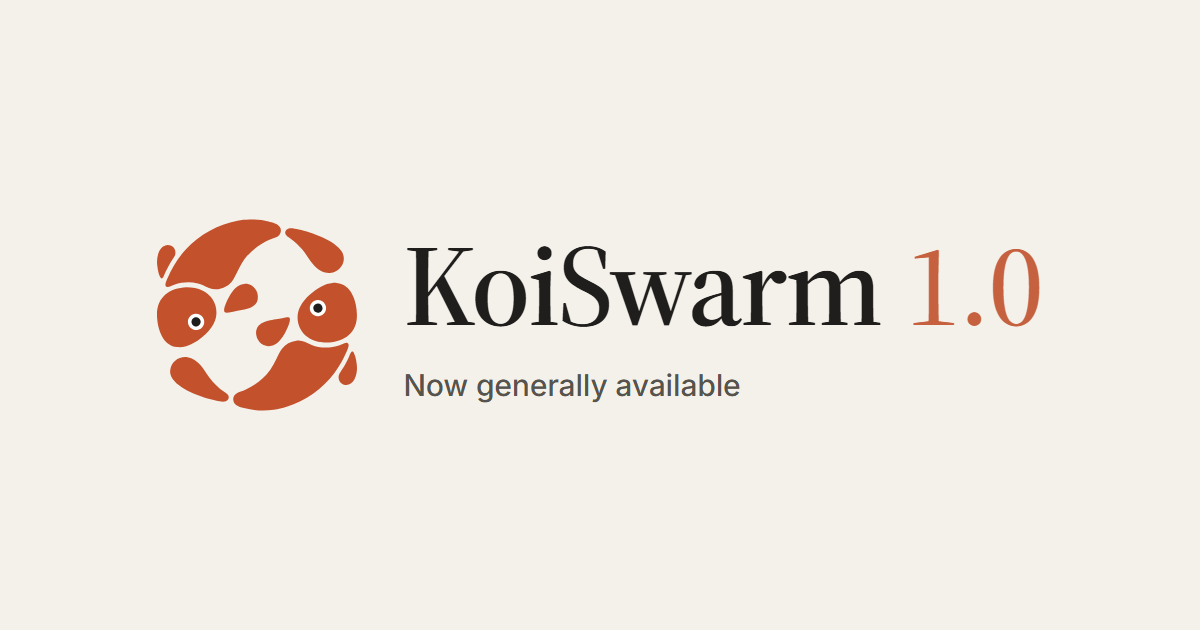 KoiSwarm 1.0 is now generally available